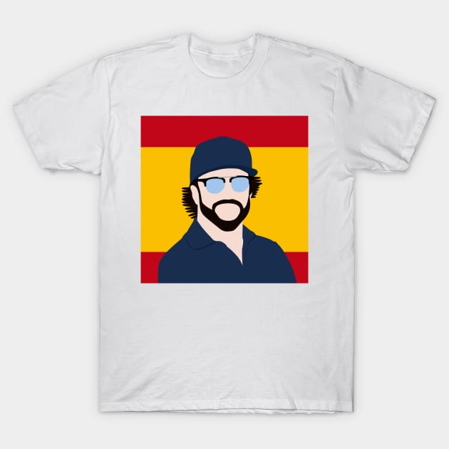 Fernando Alonso Face Art - Flag Edition T-Shirt by GreazyL